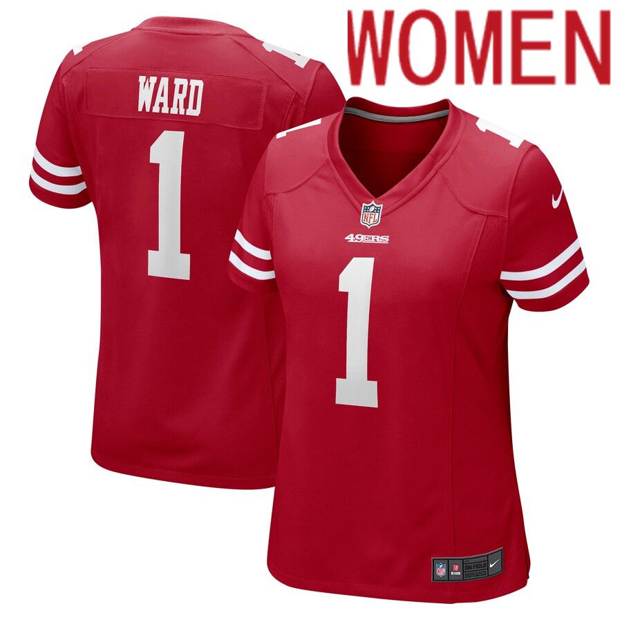 Women San Francisco 49ers #1 Jimmie Ward Nike Scarlet Game Player NFL Jersey->women nfl jersey->Women Jersey